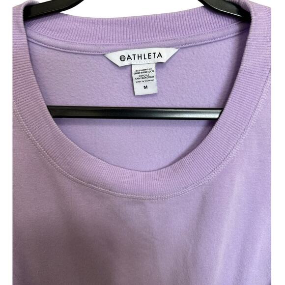 Athleta Coaster Luxe Sweatshirt Crewneck Pullover Relaxed Fit Purple Size Medium - Picture 7 of 10